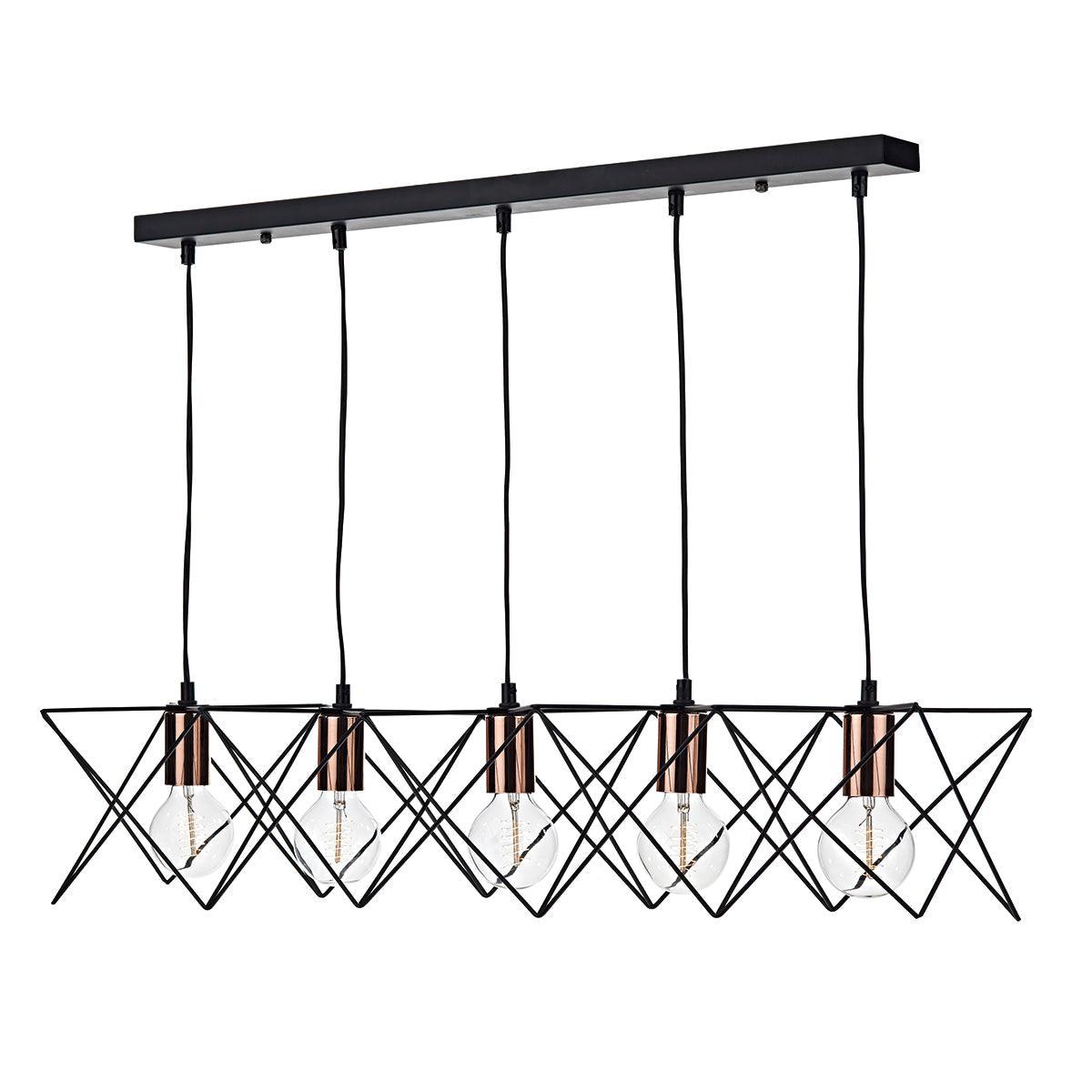 Midi 5 Light Bar Pendant Black - Peter Murphy Lighting & Electrical Ltd