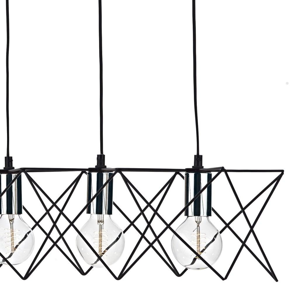 Midi 5lt Bar Pendant Black & Polished Chrome - Peter Murphy Lighting & Electrical Ltd