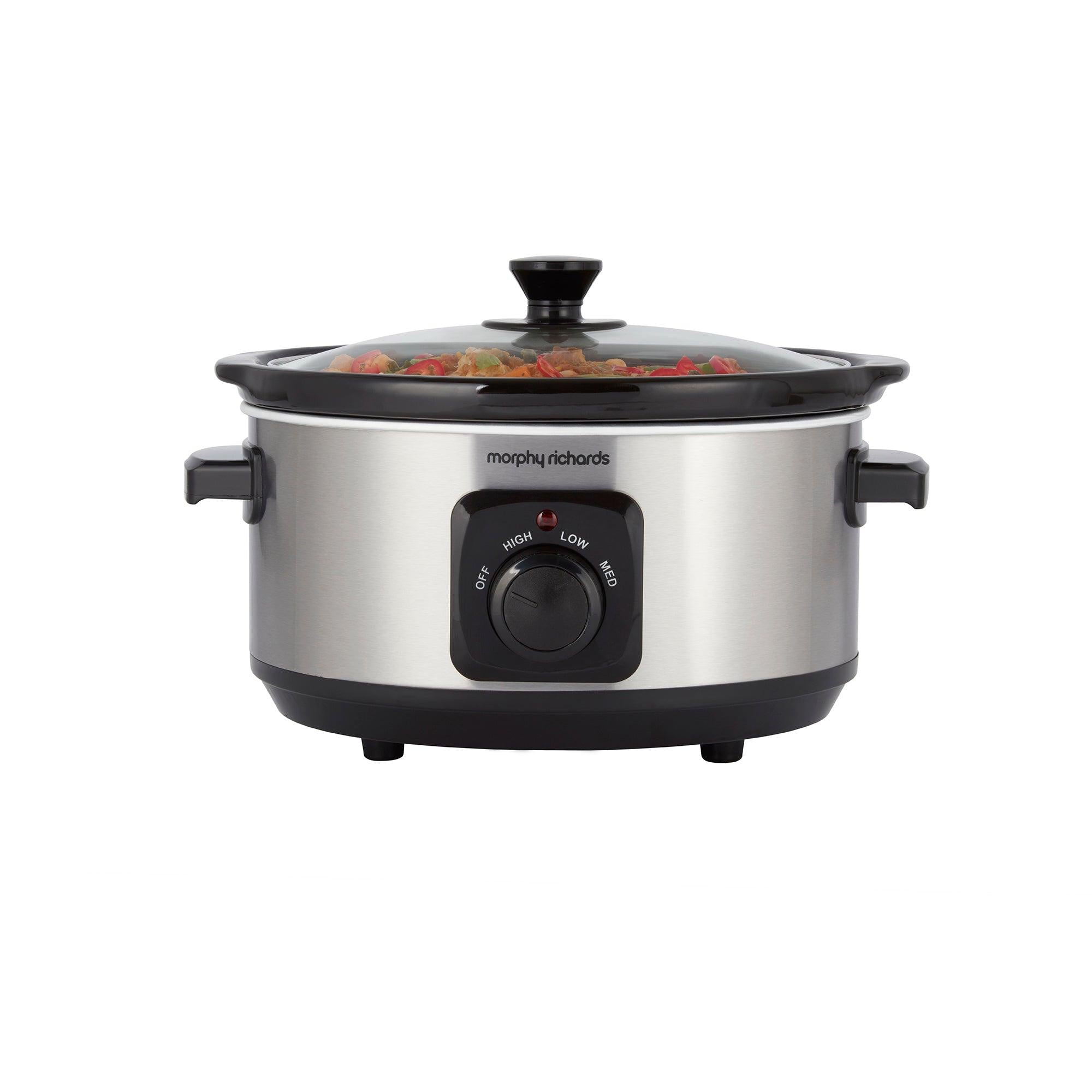 Morphy Richards 460017 Oval Slow Cooker 3.5L Polished Stainless Steel - Peter Murphy Lighting & Electrical Ltd