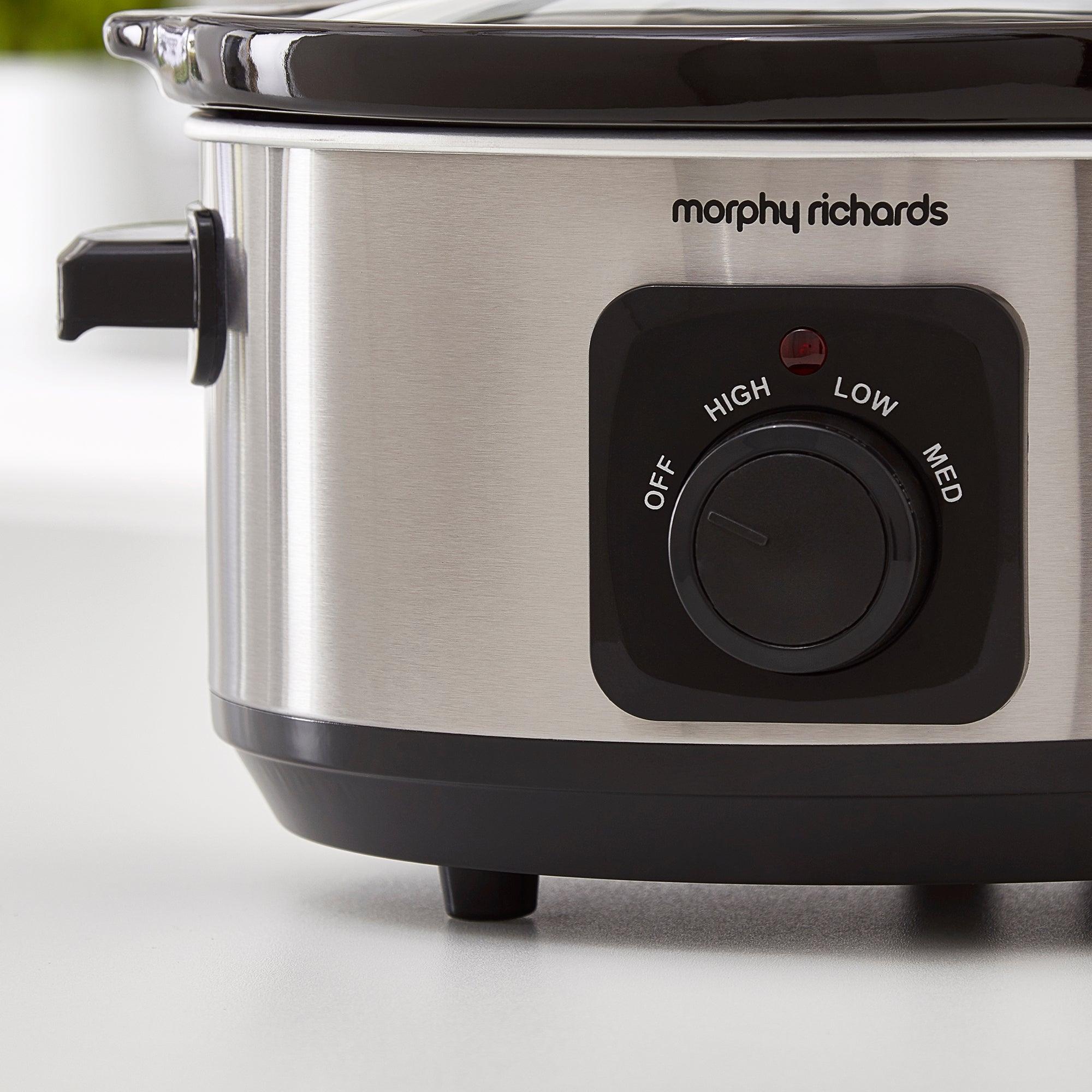 Morphy Richards 460017 Oval Slow Cooker 3.5L Polished Stainless Steel - Peter Murphy Lighting & Electrical Ltd