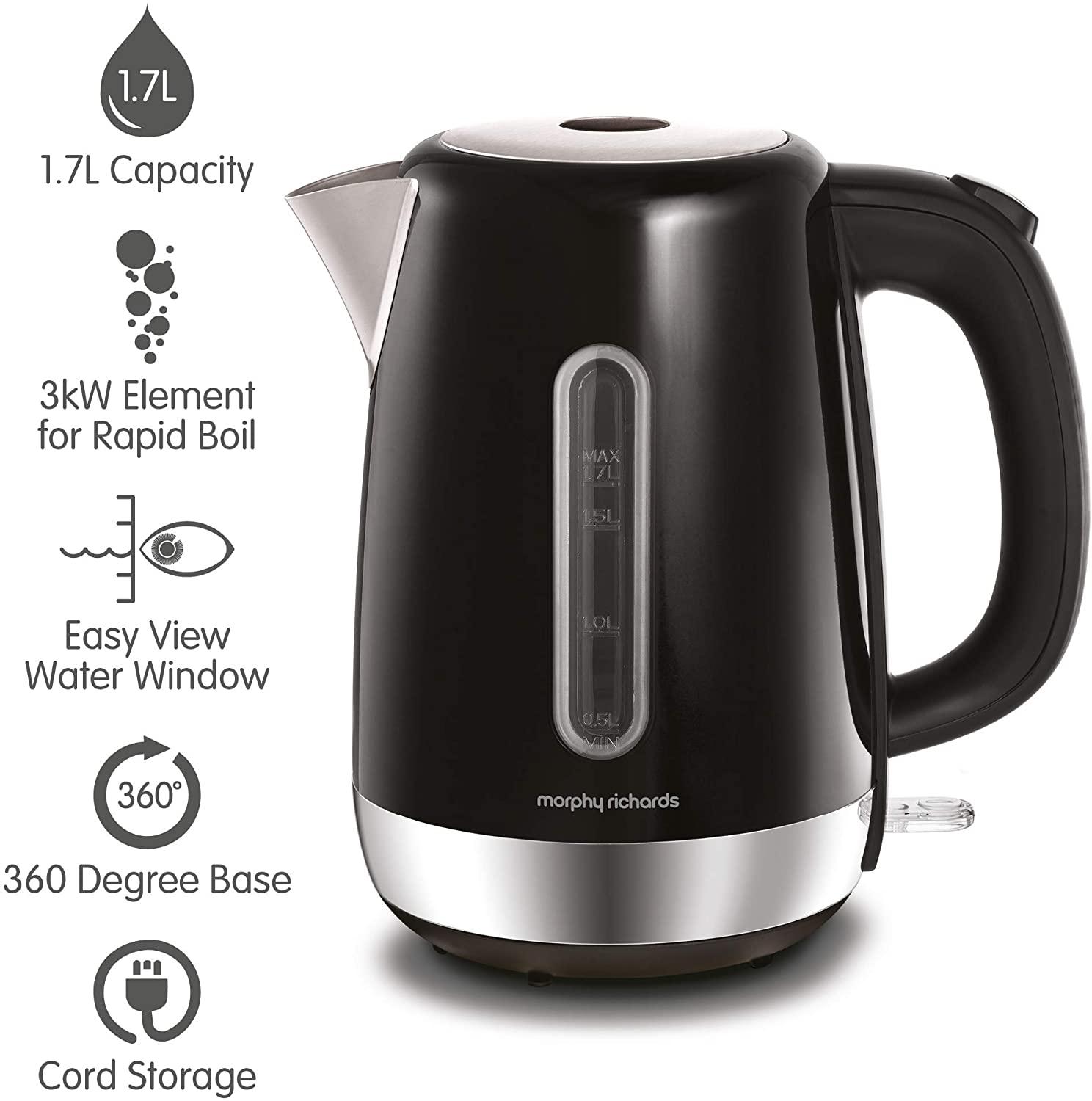 Morphy Richards  Equip Jug Kettle - Black | 102783 - Peter Murphy Lighting & Electrical Ltd