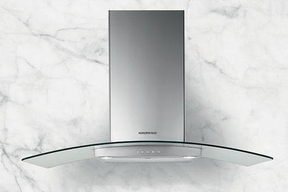 Nordmende 60cm Cooker Hood With Curved Glass Canopy - Stainless Steel | CHGLS605IX