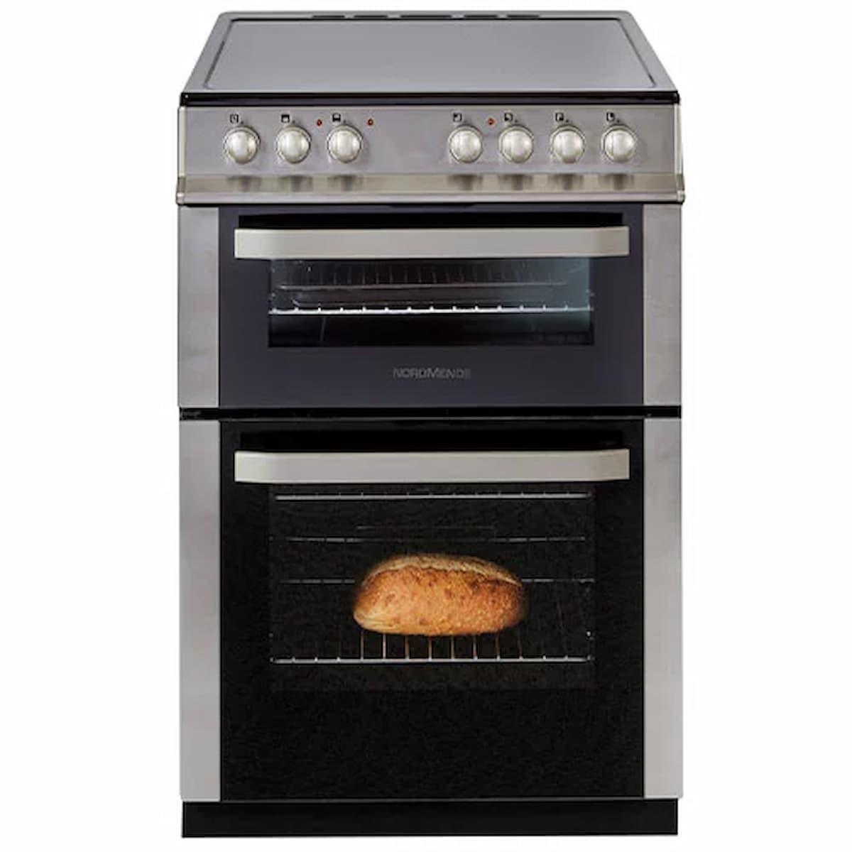 Nordmende 60cm Double Cavity Electric Cooker Ceramic Hob Stainless Steel | CDEC62IX