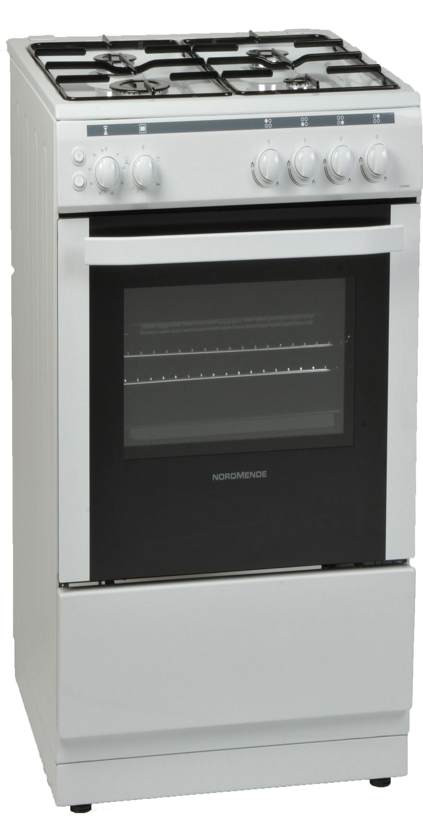 NORDMENDE CSG52LPGWH Gas Single Cavity LPG  White 50cm Cooker. - Peter Murphy Lighting & Electrical Ltd