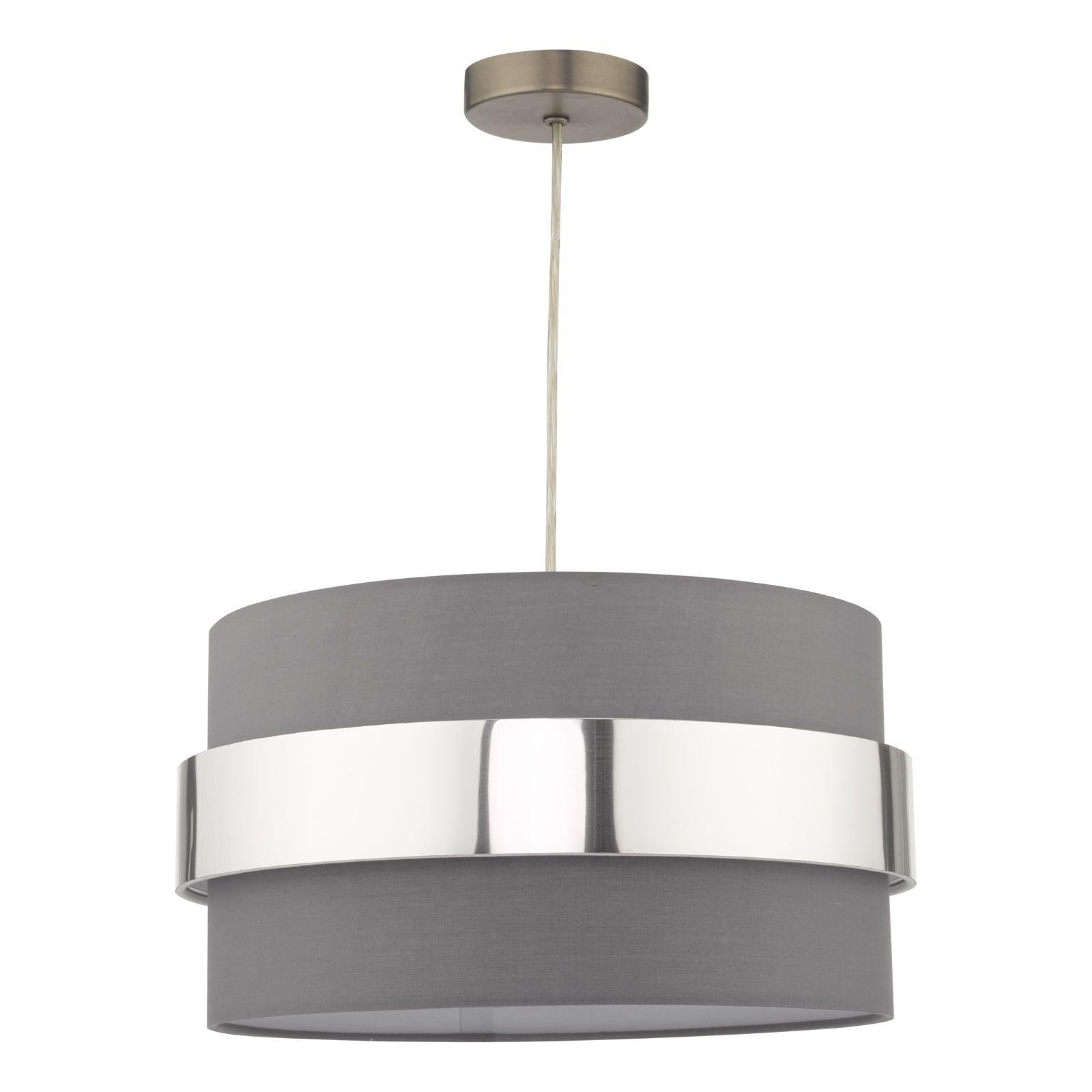 Oki Easy Fit Grey Shade with Chrome Band - Peter Murphy Lighting & Electrical Ltd