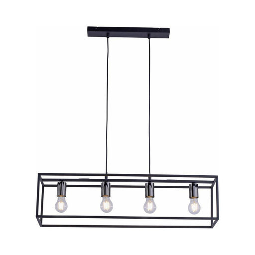 Pendant lamp with 4 lights in black in a retro design - Peter Murphy Lighting & Electrical Ltd