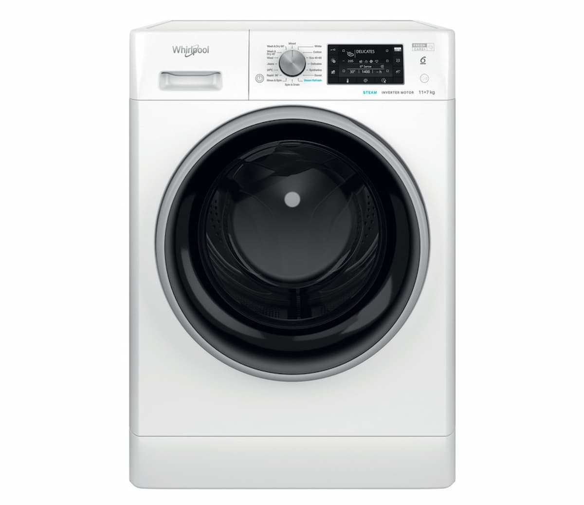 Whirlpool freestanding washer dryer: 11,0kg - FFWDD 1174269 BSV UK