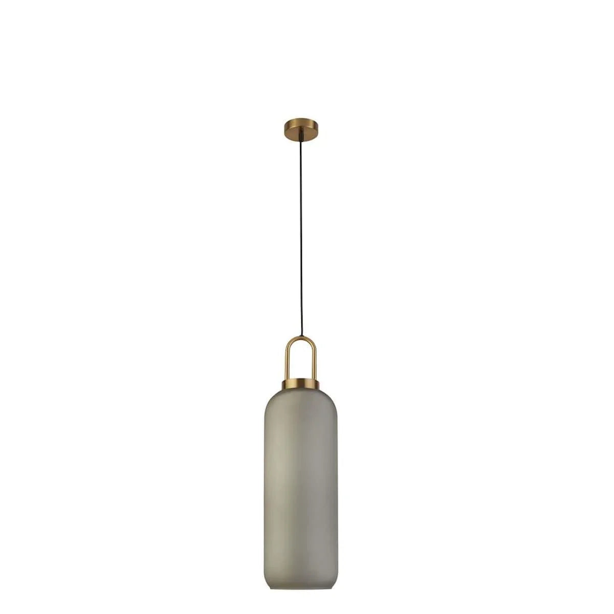 PIPETTE CEILING PENDANT - BRASS & ACID GLASS 46641-1AC - Peter Murphy Lighting & Electrical Ltd