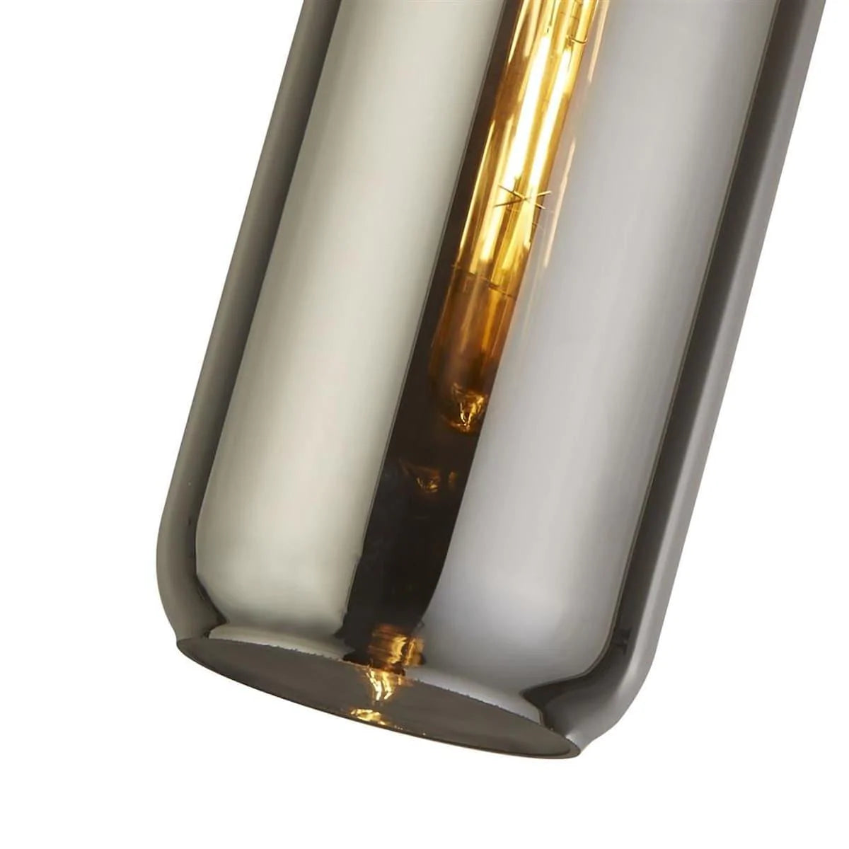 PIPETTE CEILING PENDANT - BRASS & SMOKED GLASS 46641-1SM - Peter Murphy Lighting & Electrical Ltd
