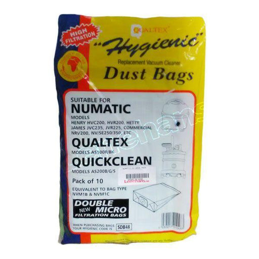 Qualtex Hygienic SDB48 Vacuum Cleaner Dust Bags -for henry vacuum cleaners - Peter Murphy Lighting & Electrical Ltd