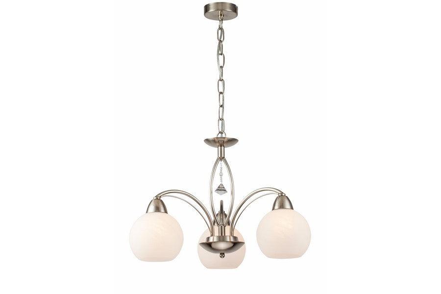 Reality Vanity pendant lamp 3 bulbs nickel - Peter Murphy Lighting & Electrical Ltd