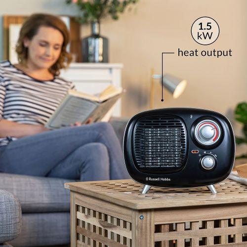 Russell Hobbs, 1.5kw, Retro Heater with Thermostat | RHRETPTC2001BPeter  Murphy Lighting u0026 Electrical