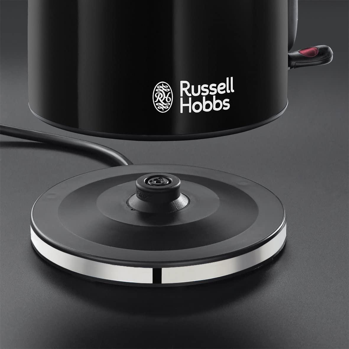 Russell Hobbs 20413 Colour Plus Kettle, Stainless Steel, 3000 W, 1.7 Litre, Black - Peter Murphy Lighting & Electrical Ltd