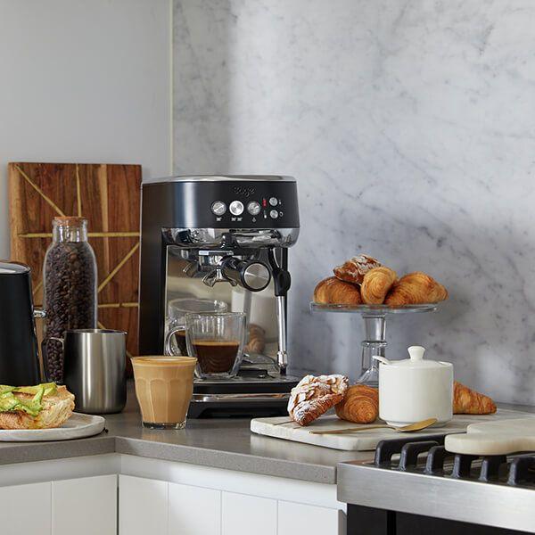 Sage Black and Silver Bambino Plus Coffee Machine | SES500BTR4GUK1 - Peter Murphy Lighting & Electrical Ltd
