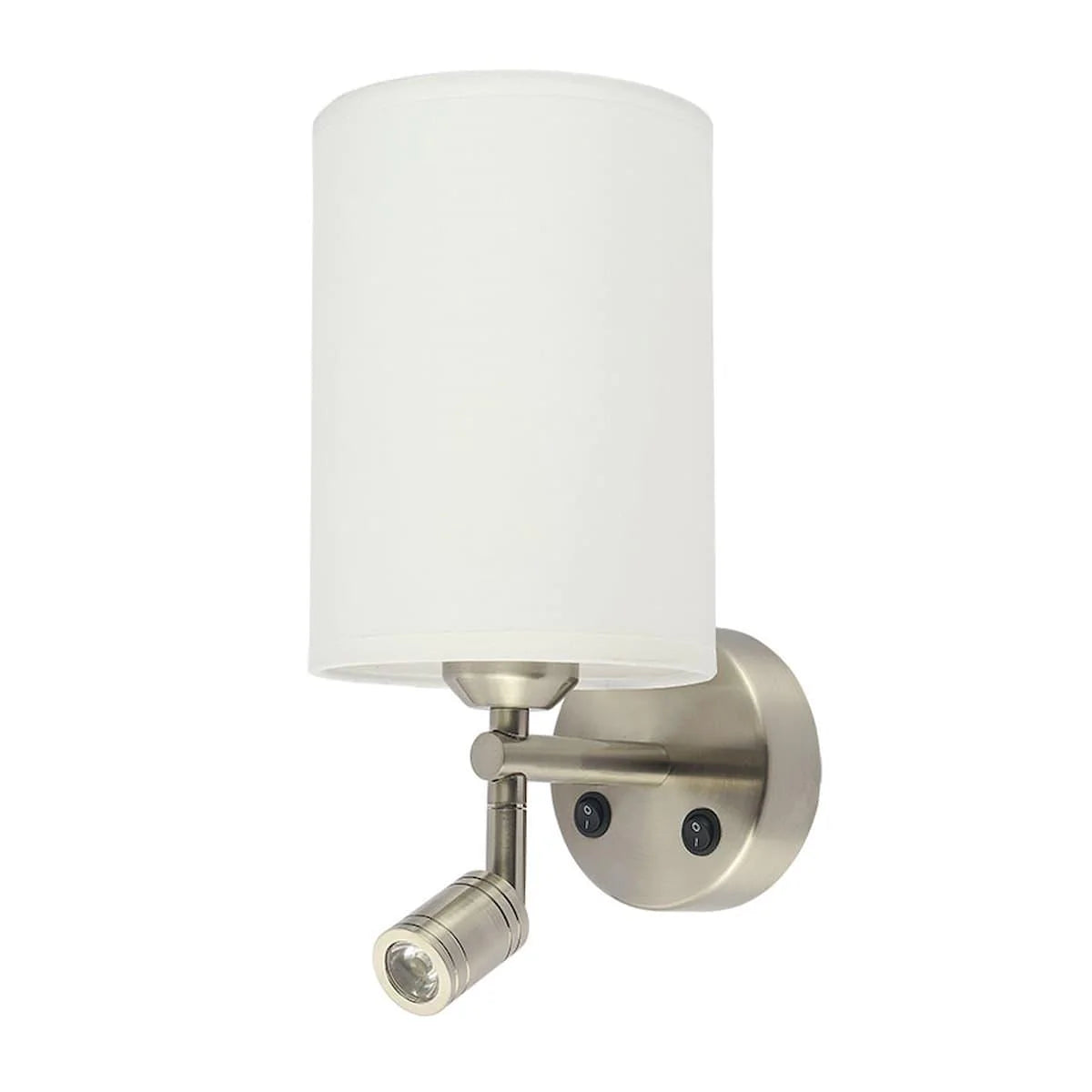 SATIN NICKEL W/ WHITE SHADE ASHLEY WALL LIGHT |WB2156/3WSN - Peter Murphy Lighting & Electrical Ltd