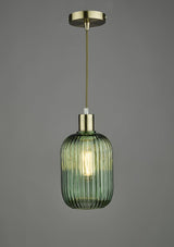 Sawyer Easy Fit Pendant Green Ribbed Glass | SAW6524 thumbnail 6