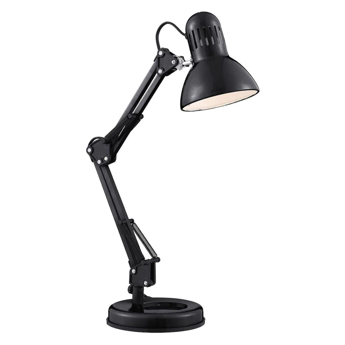 SHINY BLACK HOBBY TABLE LAMP ADJUSTABLE |2429BK - Peter Murphy Lighting & Electrical Ltd