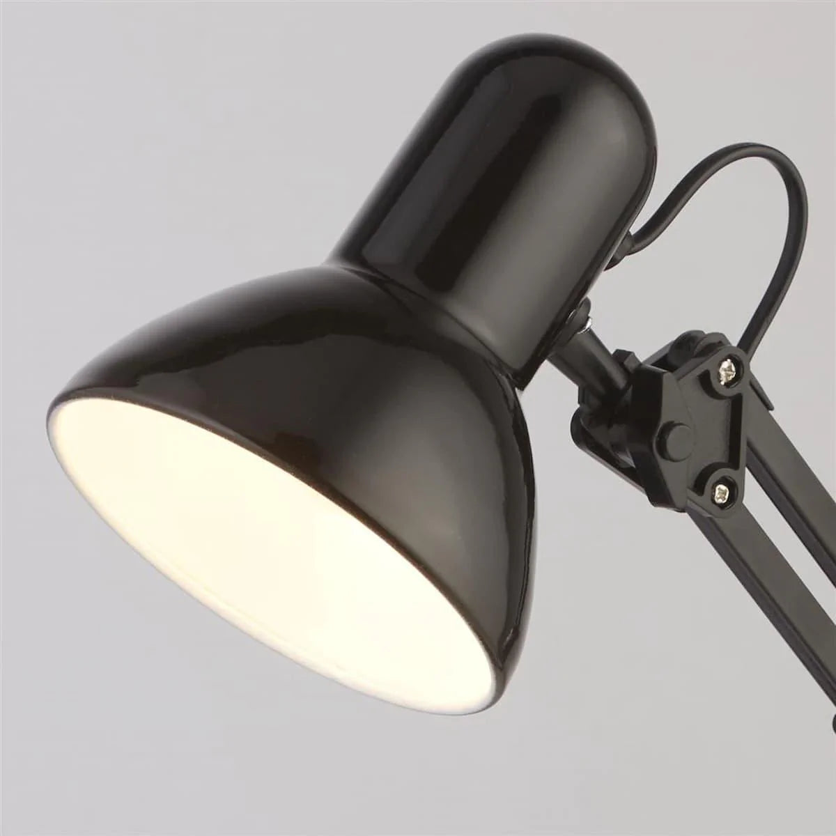 SHINY BLACK HOBBY TABLE LAMP ADJUSTABLE |2429BK - Peter Murphy Lighting & Electrical Ltd