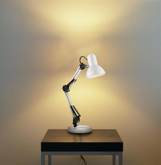 SHINY WHITE HOBBY TABLE LAMP ADJUSTABLE |2429WH