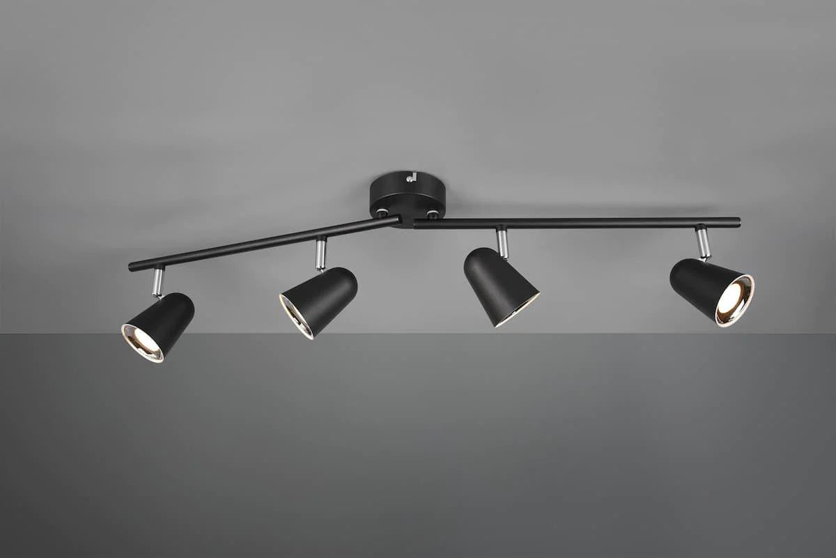 TOULOUSE 4 LIGHT LED SPOTLIGHT IN BLACK AND CHROME– R82124132 - Peter Murphy Lighting & Electrical Ltd