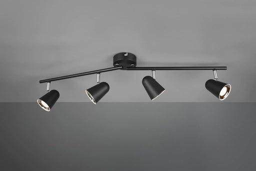 TOULOUSE 4 LIGHT LED SPOTLIGHT IN BLACK AND CHROME– R82124132 - Peter Murphy Lighting & Electrical Ltd