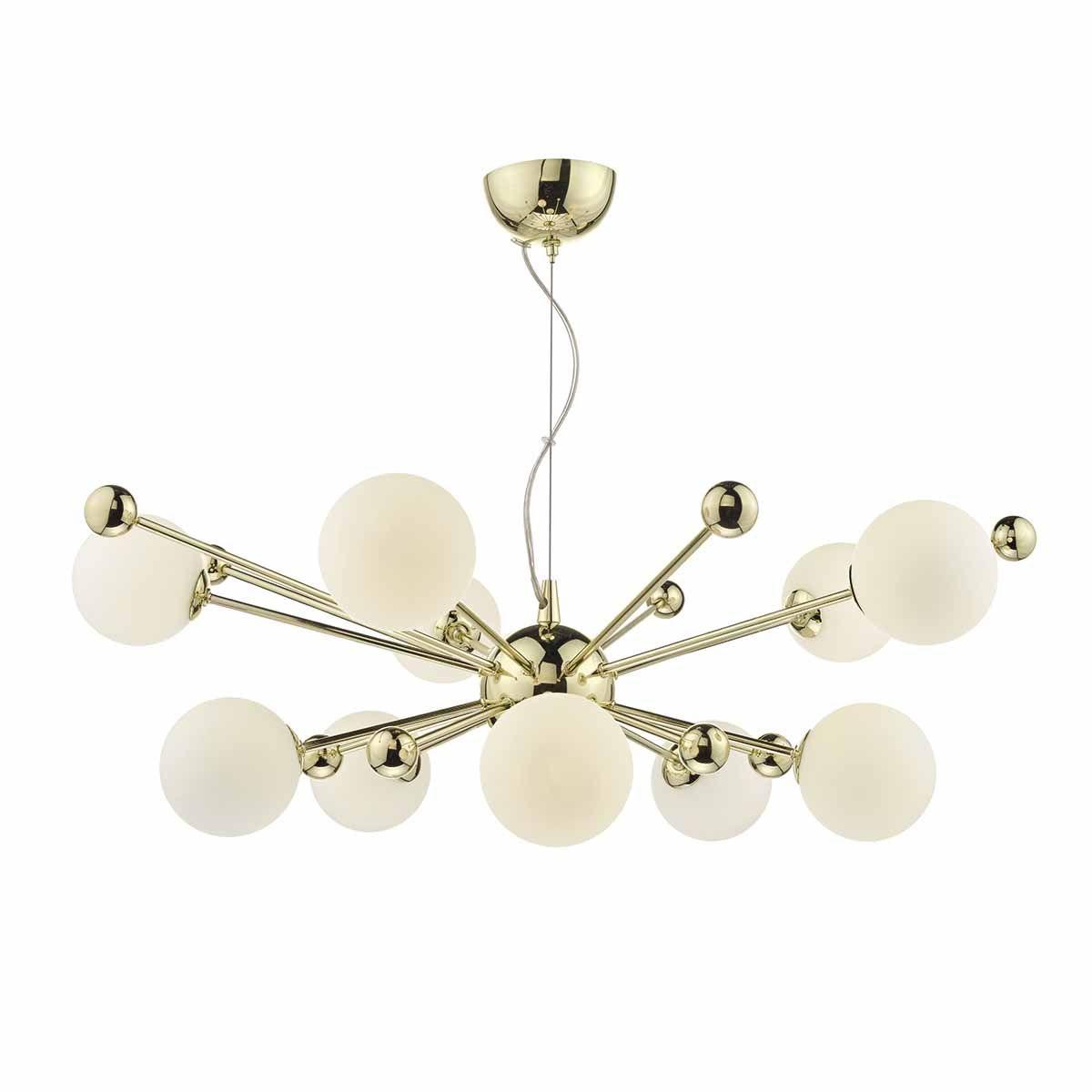 Ursa 10lt Pendant Gold & Opal Glass - Peter Murphy Lighting & Electrical Ltd