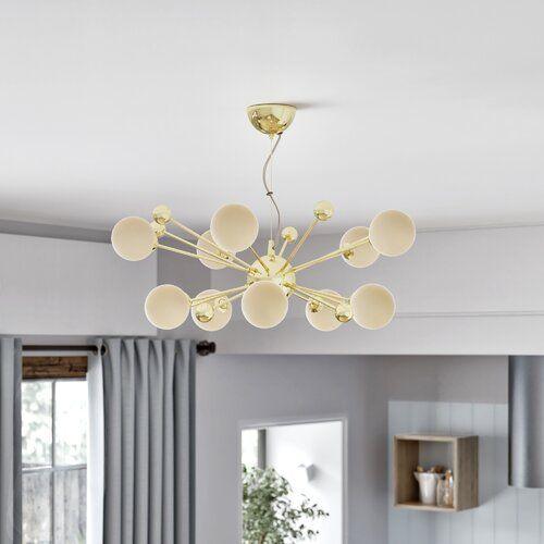 Ursa 10lt Pendant Gold & Opal Glass - Peter Murphy Lighting & Electrical Ltd