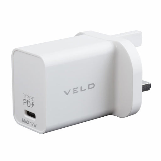 Veld Super-Fast 18W Wall Charger USB-C PD | VH18BW - Peter Murphy Lighting & Electrical Ltd