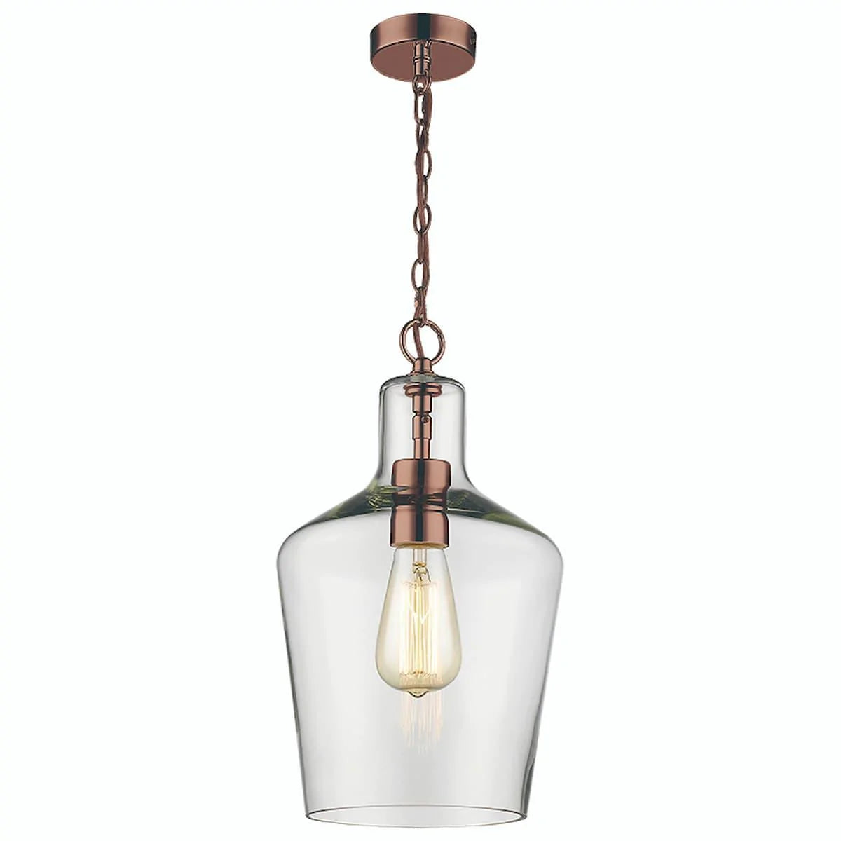 VINTAGE COPPER GLASS PENDANT |PFTAY4012/1COP - Peter Murphy Lighting & Electrical Ltd