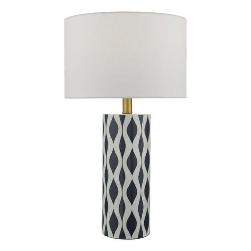Weylin Table Lamp Blue And White Ceramic With Shade - Peter Murphy Lighting & Electrical Ltd