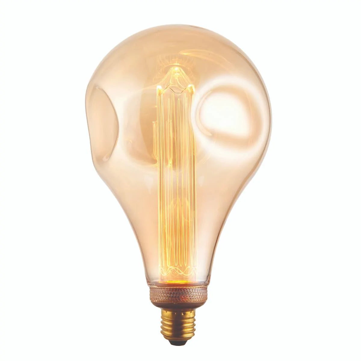 XL E27 LED Dimple Amber Globe Bulb 148mm dia 77085 - Peter Murphy Lighting & Electrical Ltd
