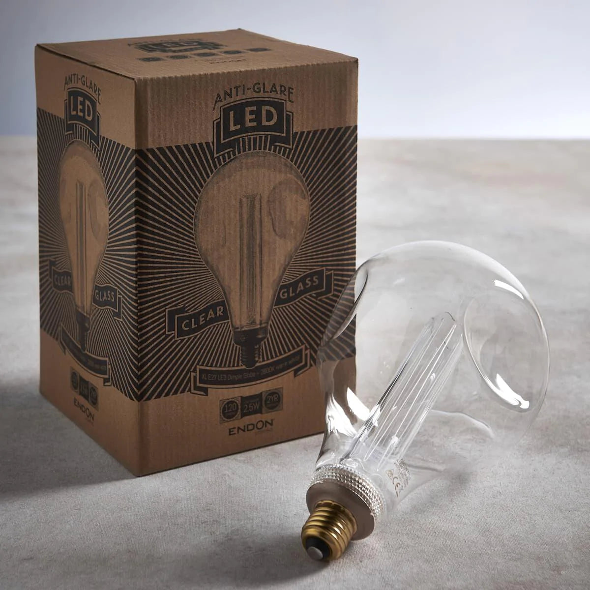 XL E27 LED Dimple Globe Clear Bulb 148mm dia77113 - Peter Murphy Lighting & Electrical Ltd