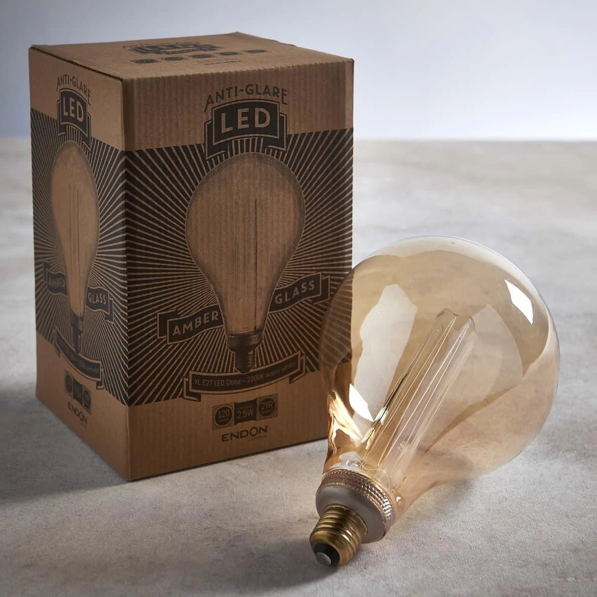 XL E27 LED Globe Amber Bulb 148mm dia 77084 - Peter Murphy Lighting & Electrical Ltd