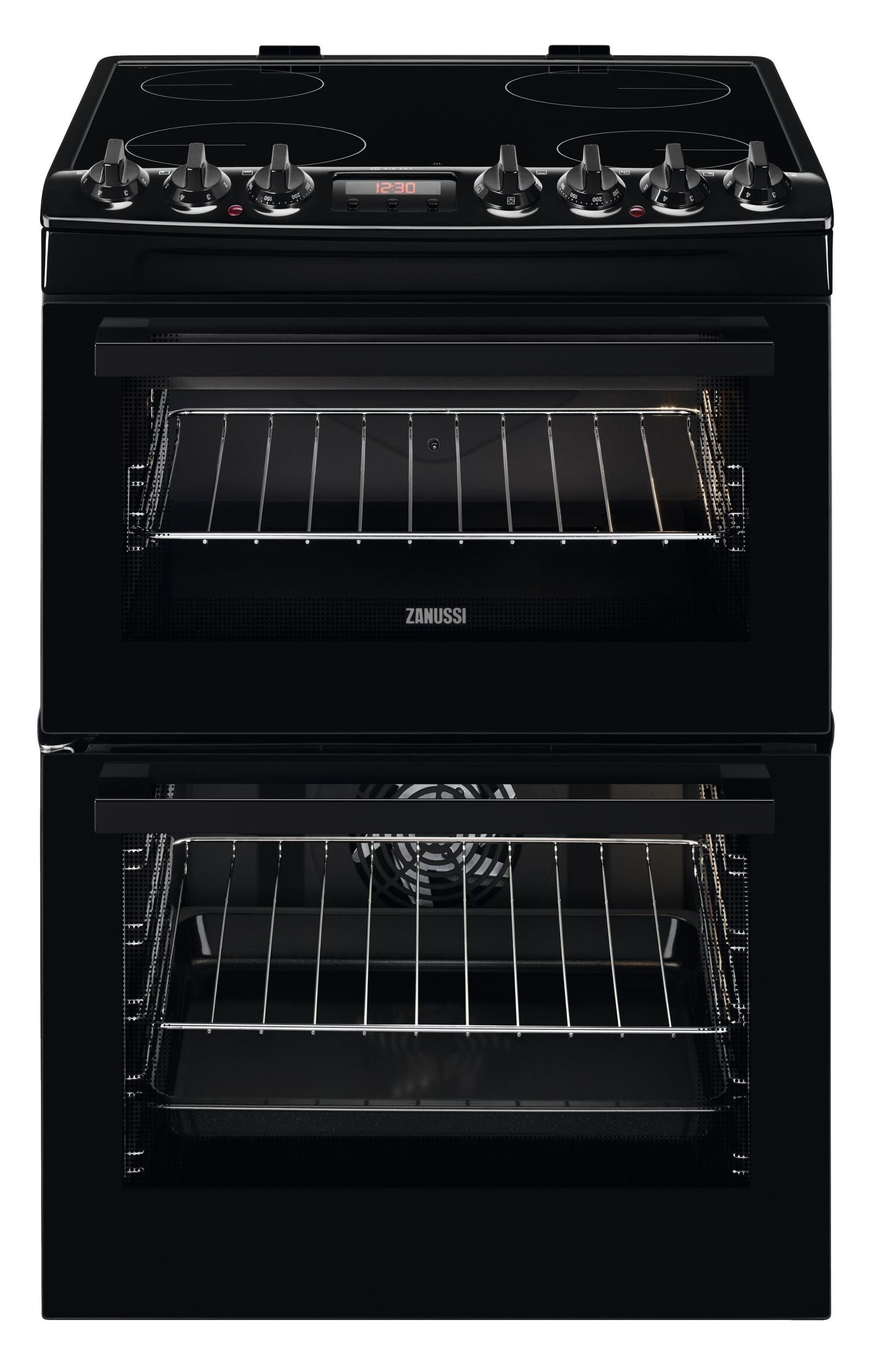 Zanussi 60cm AirFry Ceramic Electric Cooker - Black ZCV69360BA - Peter Murphy Lighting & Electrical Ltd