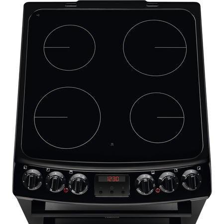 Zanussi ZCV46250BA 55cm Double Oven Electric Cooker With Ceramic Hob - Black - Peter Murphy Lighting & Electrical Ltd